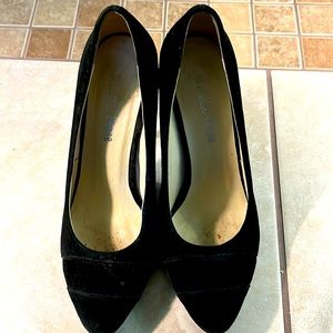 Massimo Renne black suede heels with glitter detail size 36